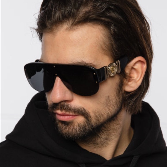 NEW VERSACE VE4391 5317/71 HAVANA SHIELD UNISEX SUNGLASSES VERSACE VE 4391